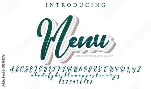 Menu - Elegant 3D Script Font with Handwritten Style for Modern Typography and Branding