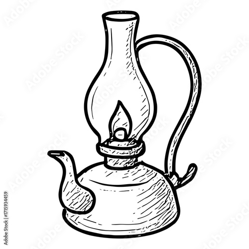 Teapot Style Oil Lamp
