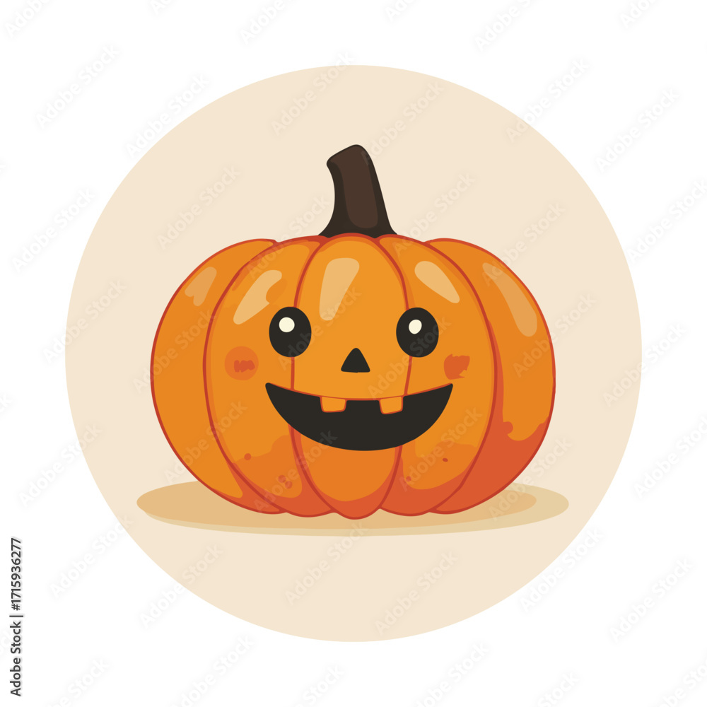Fototapeta premium Halloween Emoticon Pumpkin,vector