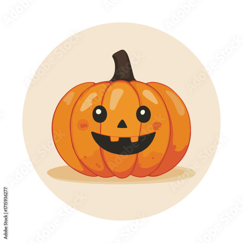 Halloween Emoticon Pumpkin,vector