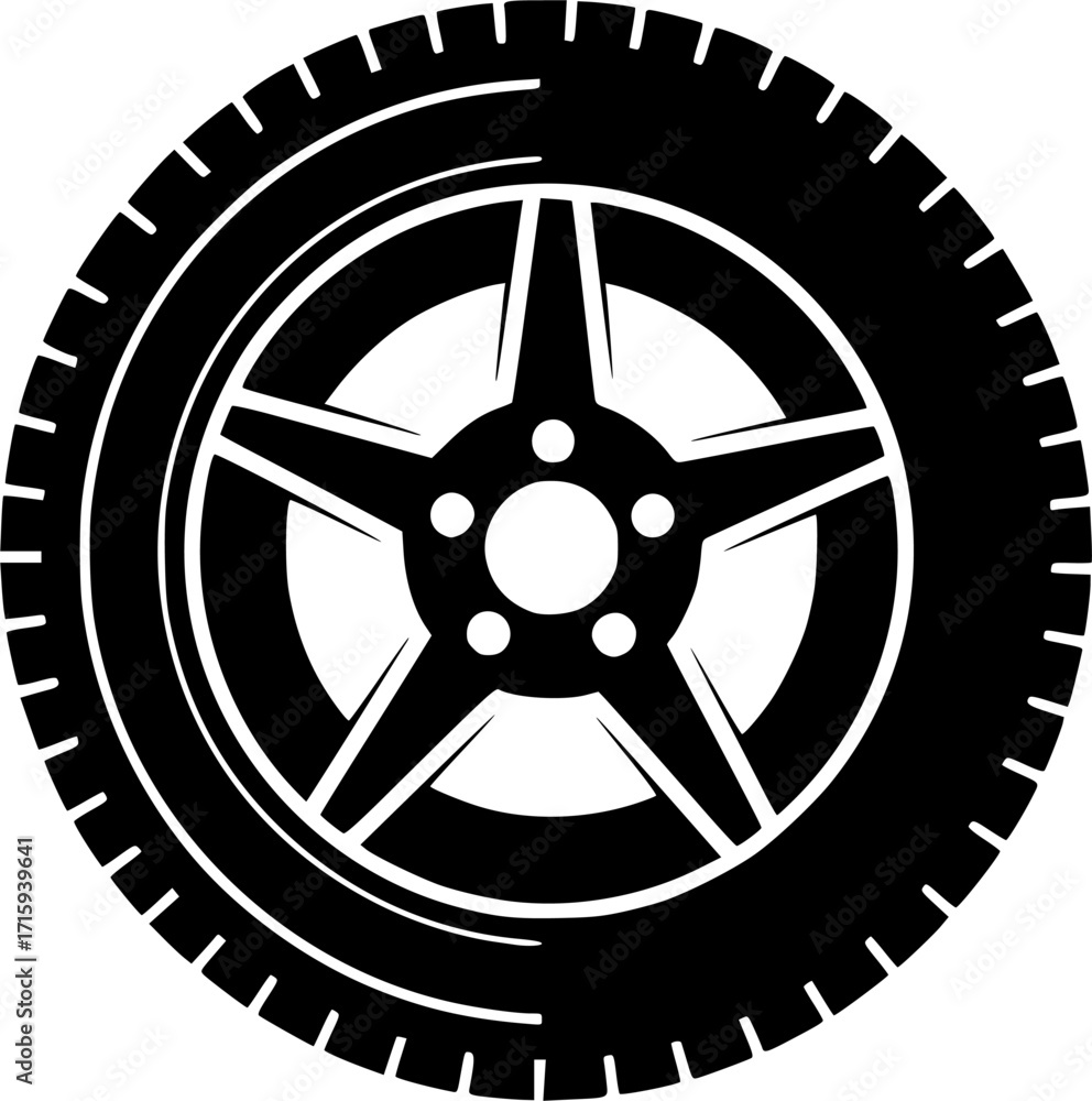 Obraz premium Car wheel , Car wheel silhouette, Car tire Wheel silhouette, Car tire silhouette, Tire Tire silhouette, Tires clipart, Wheel vector