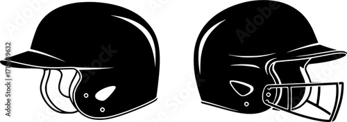 Baseball helmet silhouette, Softball helmet silhouette, Baseball helmet svg, Softball helmet svg, Baseball helmet clipart, Helmet svg, Helmet silhouette.