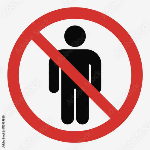 Prohibited person sign vector illustration scalable eps icon for general platforms silhouette vector illustration white background