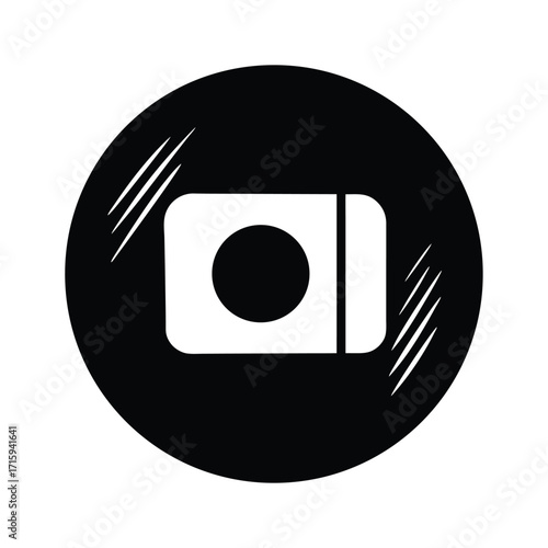 minimalist live streaming icon red record button