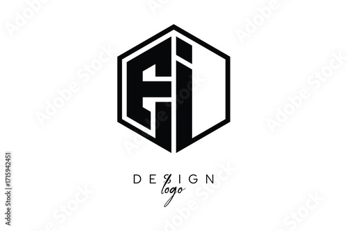 Free Download EI Polygon Monogram Logo – Modern Hexagon Shield Emblem for Creative Branding & Identity Design - GFXLoad