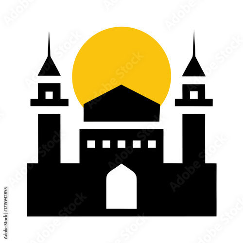 Masjid al-Haram Kaaba Artwork – Minimal Vector Design. Adobe Illustrator Artwork