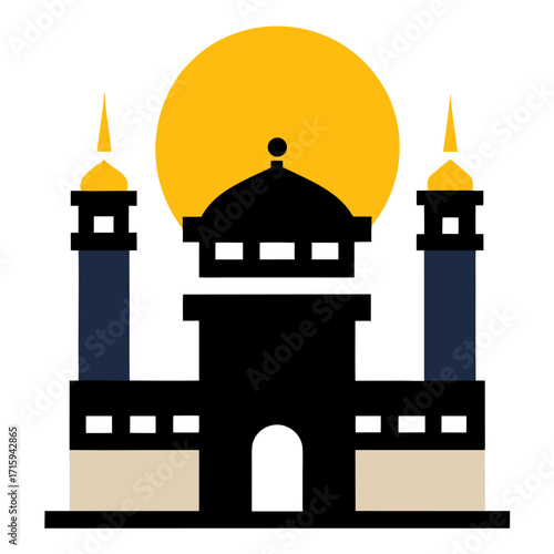 Masjid al-Haram Kaaba Artwork – Minimal Vector Design. Adobe Illustrator Artwork