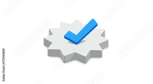 Blue check mark on star shape for verified and approved concepts