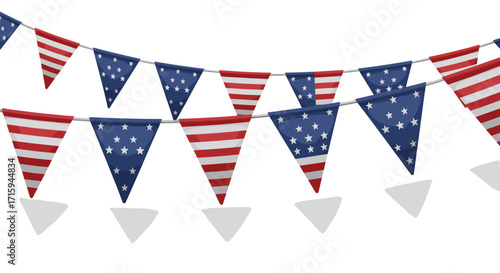 Festive american flag bunting with stars and stripes for celebrations