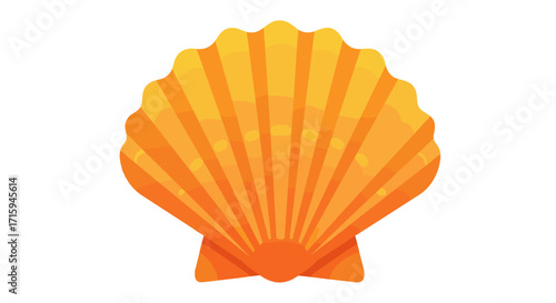 Vibrant flat seashell design for beach and ocean-themed decor