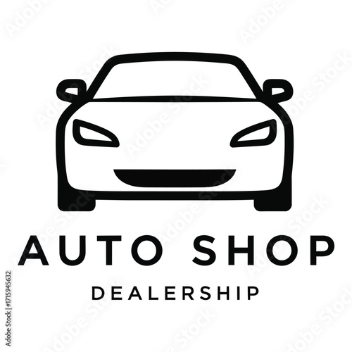 Modern car icon for auto shop dealership business modern automotive symbol silhouette