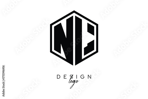 NL Polygon Monogram Logo – Modern Hexagon Shield Emblem for Creative Branding & Identity Design
