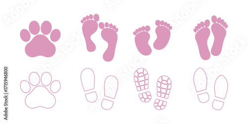 footprint icon. foot tracks icon