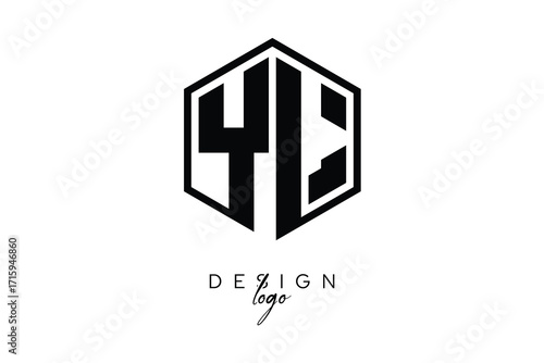 YL Polygon Monogram Logo – Modern Hexagon Shield Emblem for Creative Branding & Identity Design