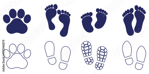 footprint icon. foot tracks icon