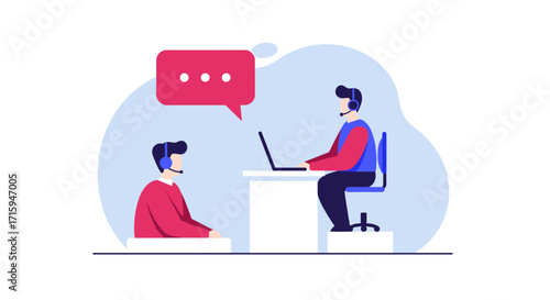 Customer support team engaging in online communication with clients