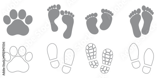 footprint icon. foot tracks icon