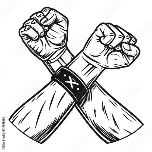 X-Fist Crossed Arms Tattoo Art