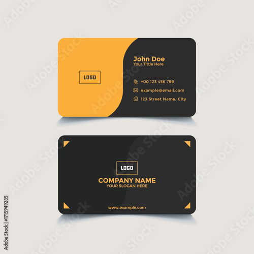 Creative Yellow and Black Modern Business Card Design