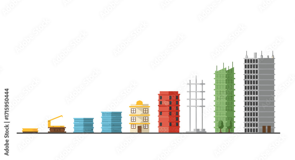 Obraz premium Urban evolution: stylized low poly cityscape reflecting architectural growth