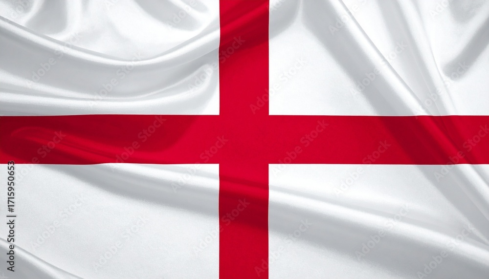 Obraz premium England flag with centered red St George’s Cross on white field