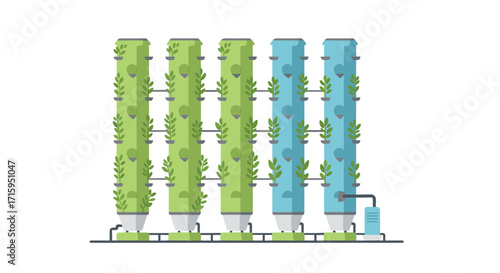 Vertical hydroponic farming towers: sustainable urban agriculture design