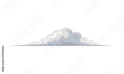 Isolated Soft Cumulus Cloud Ribbon on White Background Vector illustration, easily editable and scalable.