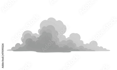Isolated Soft Cumulus Cloud Ribbon on White Background Vector illustration, easily editable and scalable.