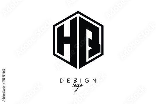 HQ Polygon Monogram Logo – Modern Hexagon Shield Emblem for Creative Branding & Identity Design