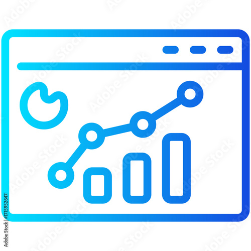 statistic gradient line icon