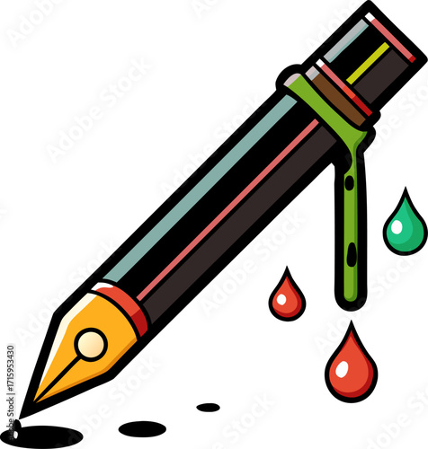 Pen crying ink tears icon