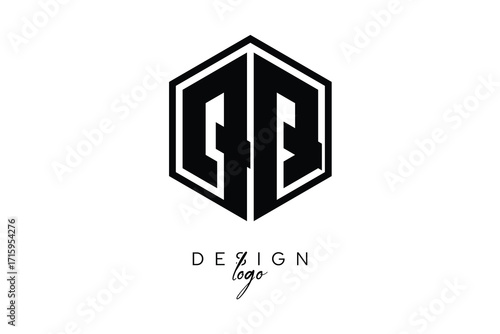 QQ Polygon Monogram Logo – Modern Hexagon Shield Emblem for Creative Branding & Identity Design