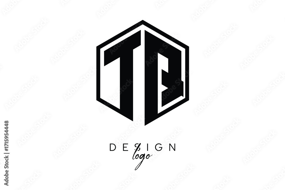 Fototapeta premium TQ Polygon Monogram Logo – Modern Hexagon Shield Emblem for Creative Branding & Identity Design