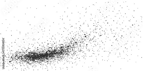 Black and white paint splashes texture with fresh water drops on glass