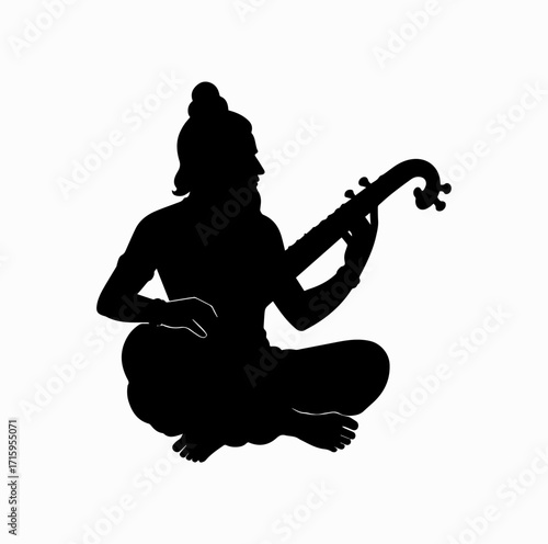 Valmiki with Veena Silhouette – Symbol of Art and Culture