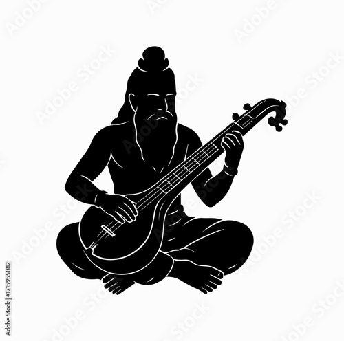 Valmiki with Veena Silhouette – Symbol of Art and Culture