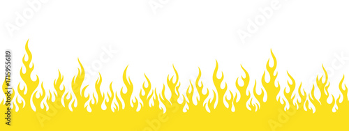 Yellow flame pattern on a white background, featuring stylized flames 