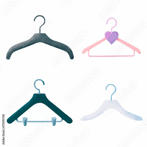 clothes hangers isolated on white