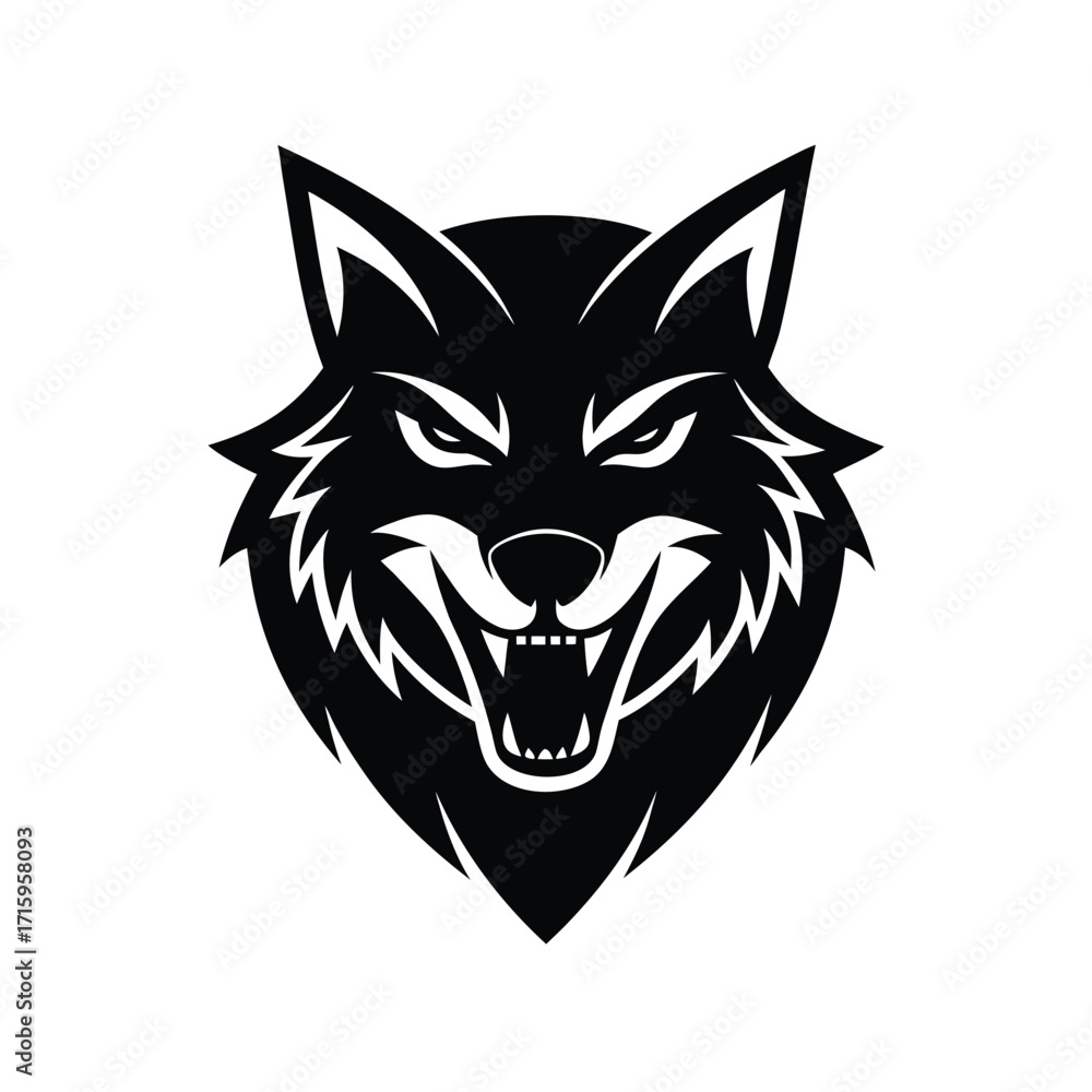 Obraz premium Mutant Wolf Head Esports Mascot Logo Vector