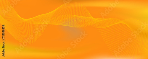 Vibrant orange background with a smooth texture. The background features subtle yellow wave patterns, enhancing the orange color. Vector illustration