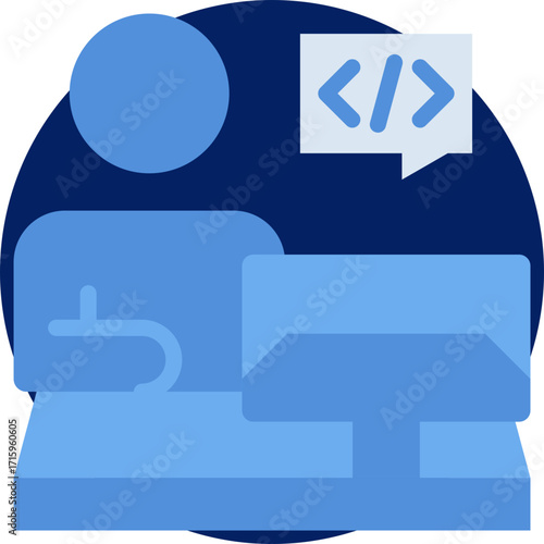 Programmer icon isolated on white background. vector illustration icon for digital nomad