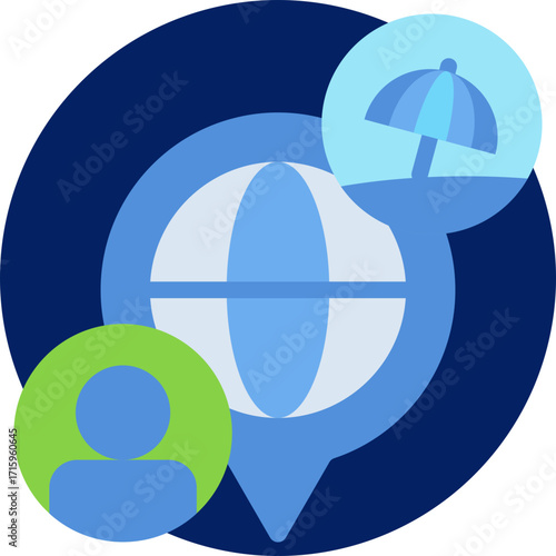 Travel icon isolated on white background. vector illustration icon for digital nomad