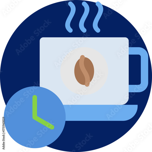 Coffee break icon isolated on white background. vector illustration icon for digital nomad