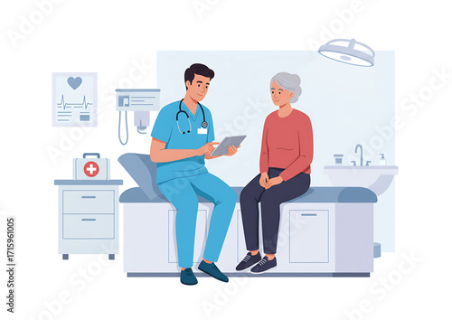 doctor and patient in hospital, 