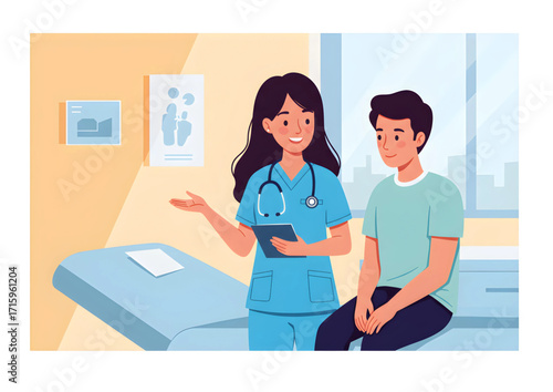 doctor and patient in hospital, 