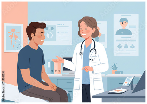doctor and patient in hospital, 