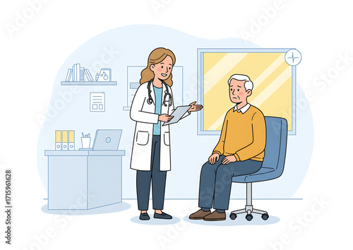 doctor and patient in hospital, 