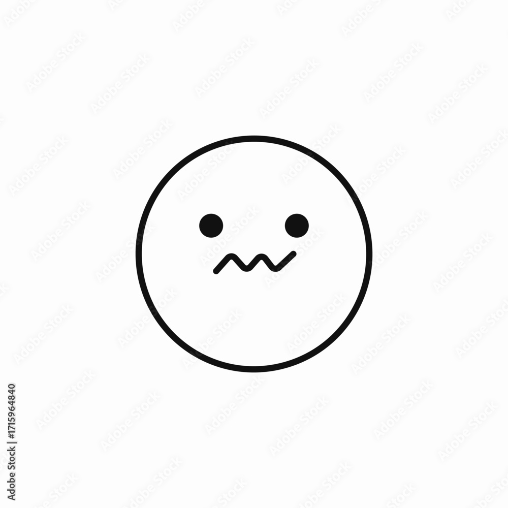 Fototapeta premium anxious face emoji icon sign vector