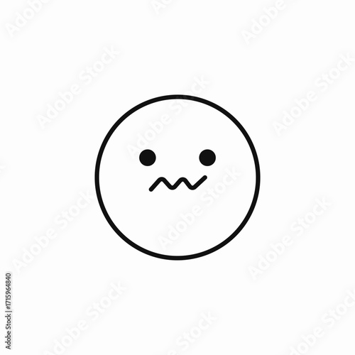 anxious face emoji icon sign vector