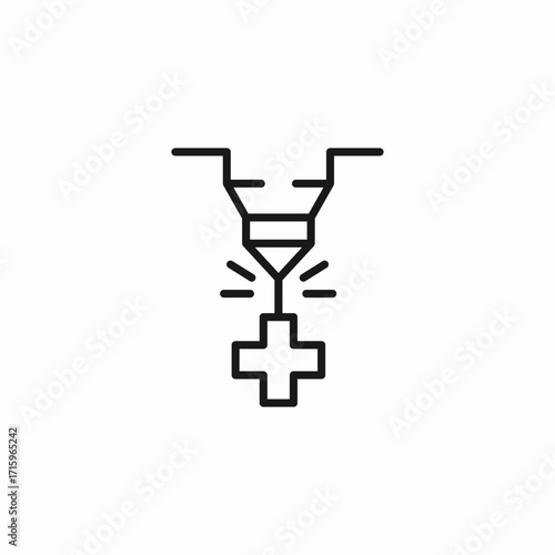 laser engraving plus icon sign vector